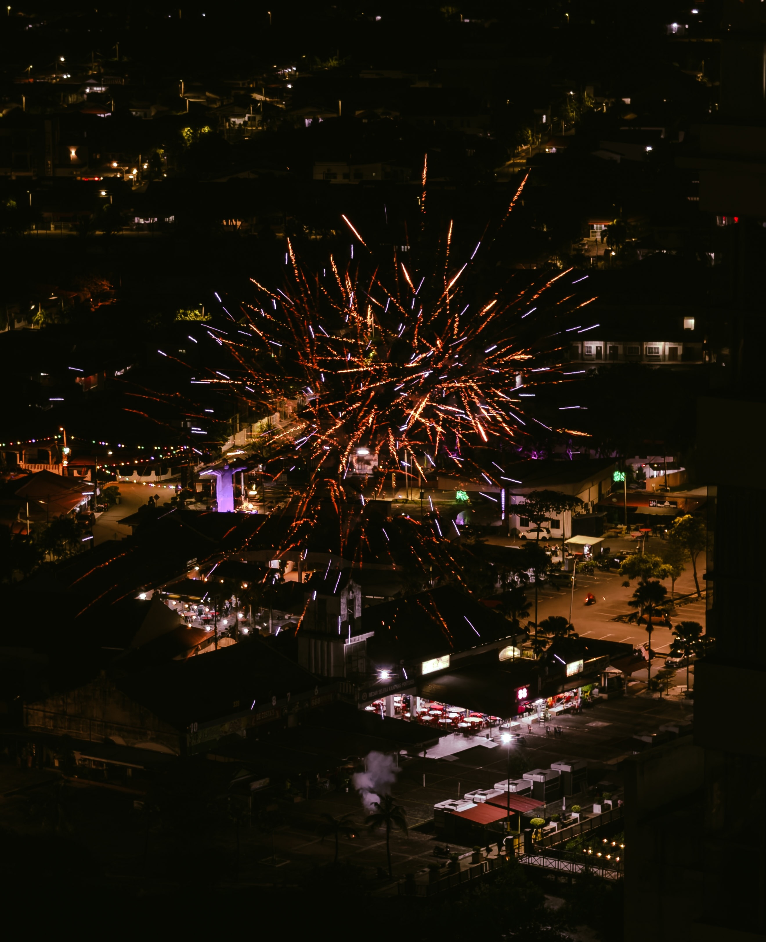Malaysians celebrate Diwali with fireworks, as seen from a hotel window in Malacca
